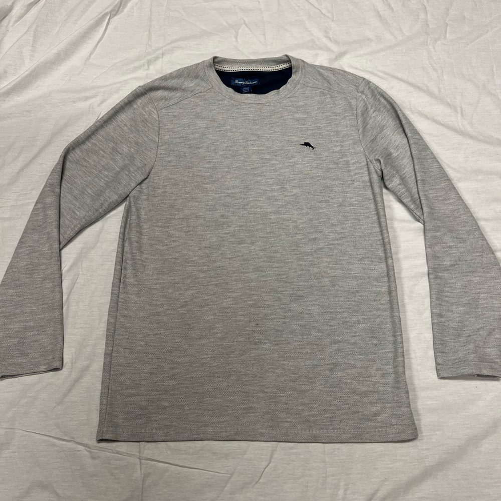 Light Gray Men's Crewneck Long-Sleeve Shirt